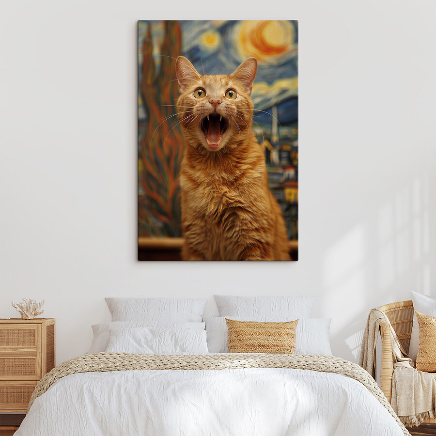 Chat avec la bouche ouverte