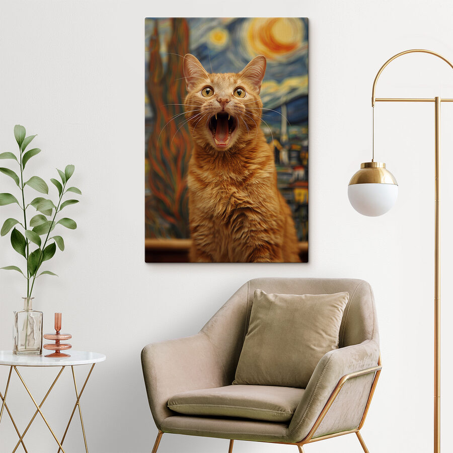 Chat avec la bouche ouverte