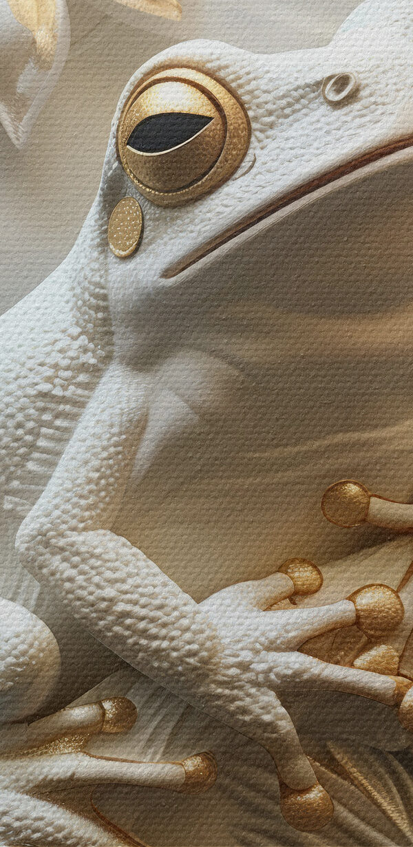 Grenouille se reposant au milieu de fleurs complexes. Grenouille se reposant au milieu de fleurs complexes.