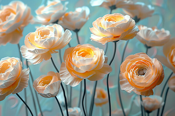 Groupe de fleurs sur tiges Groupe de fleurs sur tiges