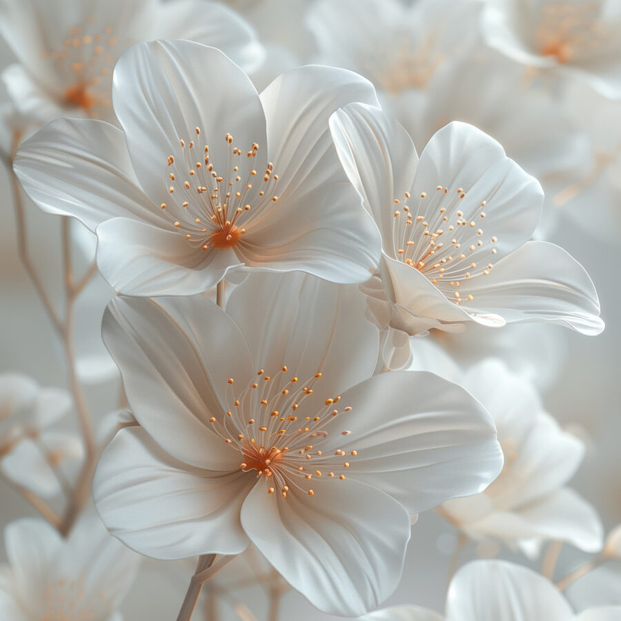 Groupe de fleurs blanches