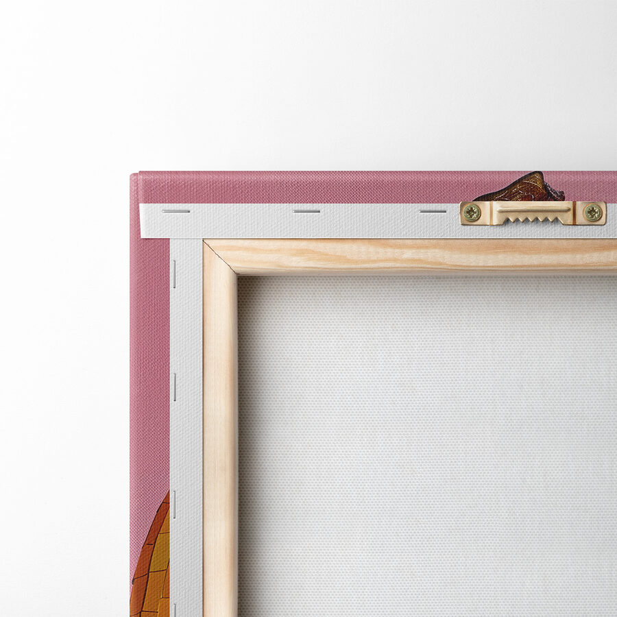 Banane miroir colorée sur fond rose