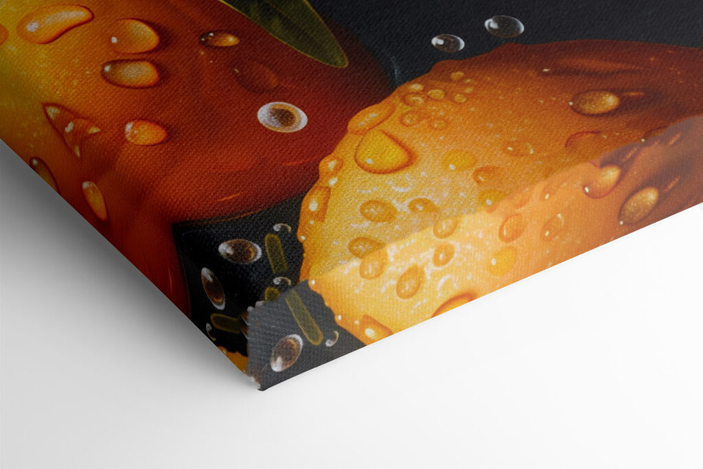 Group of oranges with water drops on them