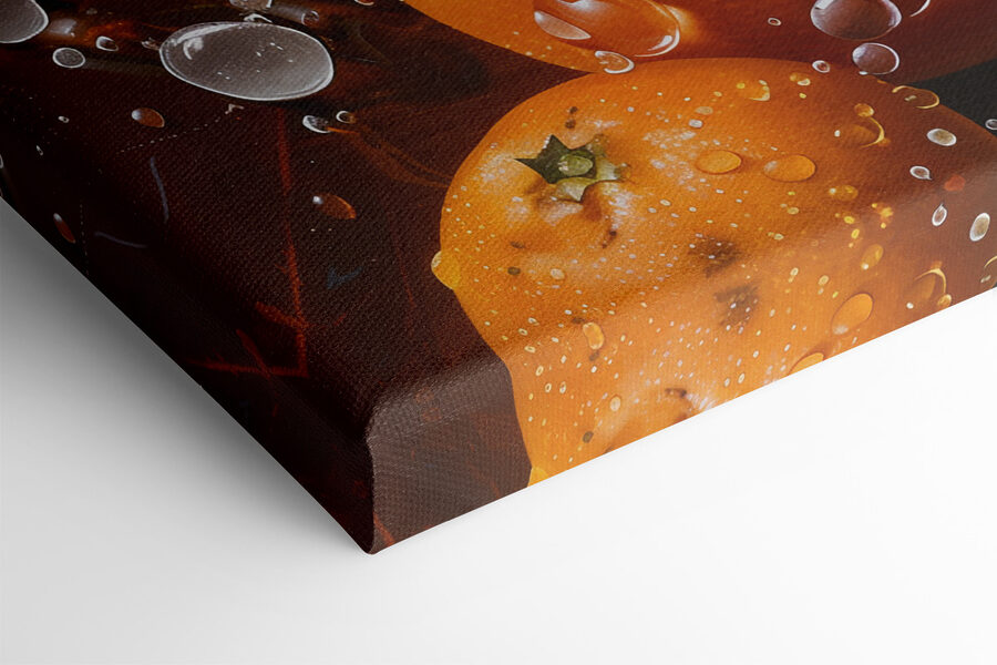 Tableaux Groupe d'oranges avec feuilles et tranches d'orange – Image 3