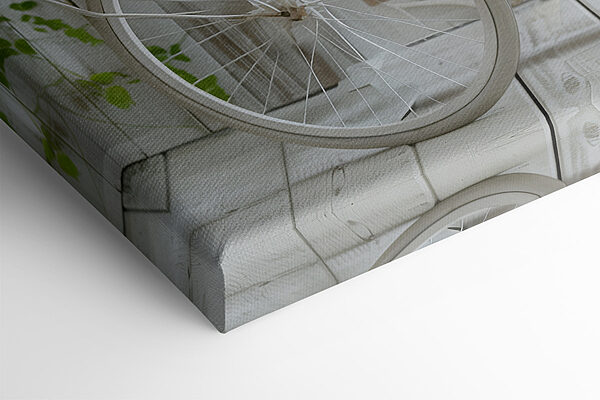 Vélo avec des fleurs dans des paniers Vélo avec des fleurs dans des paniers