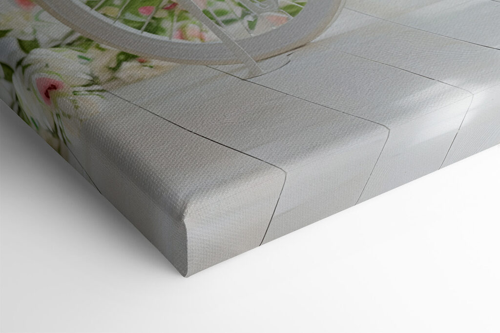 White bicycle with flowers on it White bicycle with flowers on it