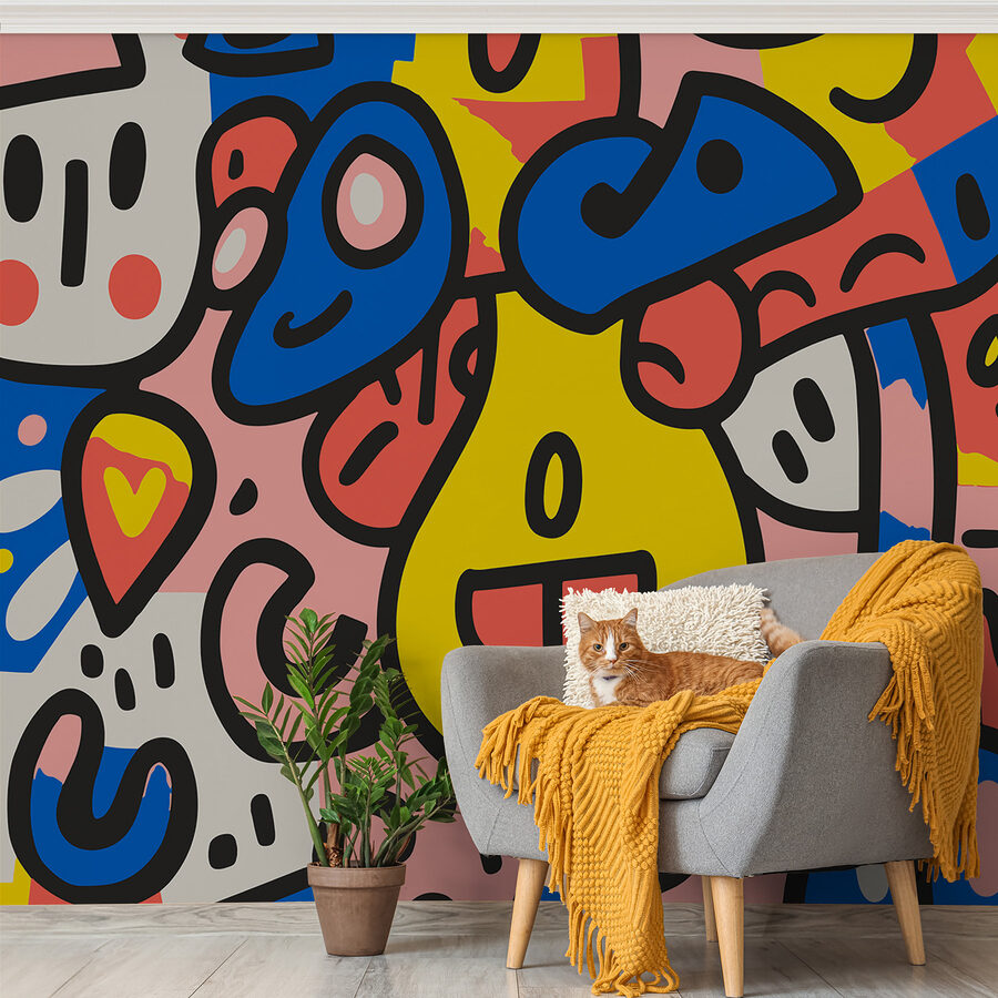 Motif coloré avec différentes formes et couleurs