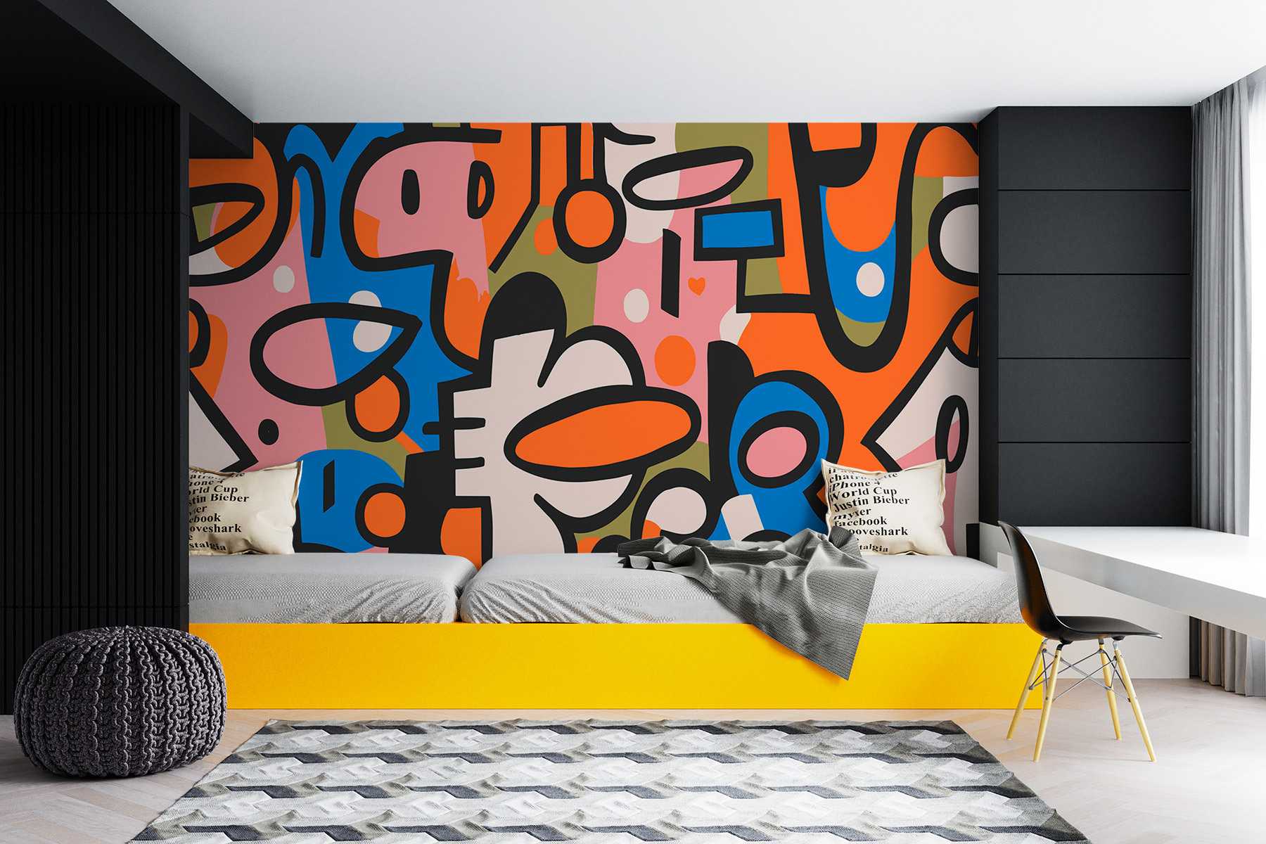 Colorful pattern with different shapes