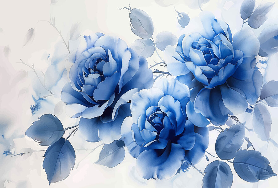 Groupe de fleurs bleues Groupe de fleurs bleues