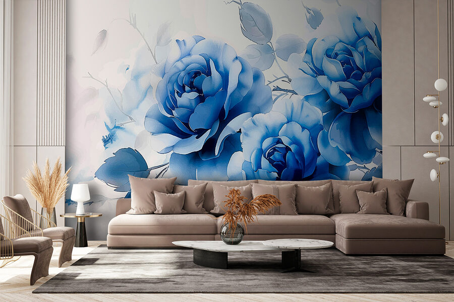 Groupe de fleurs bleues Groupe de fleurs bleues