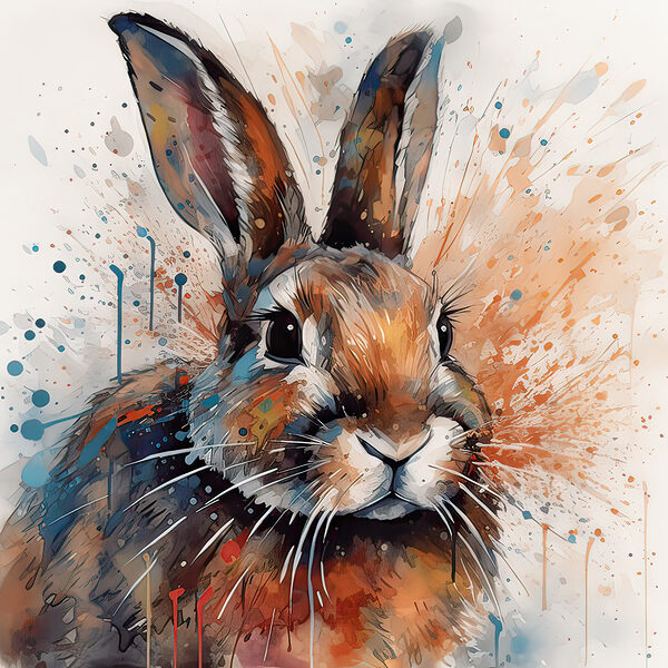 Lapin avec éclaboussures de peinture Lapin avec éclaboussures de peinture