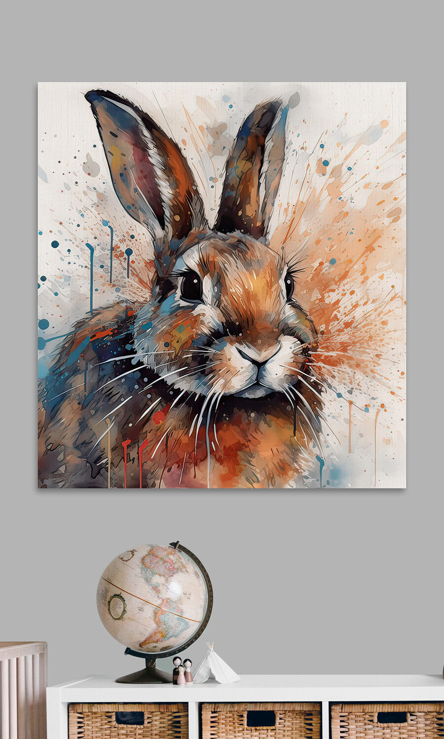 Lapin avec éclaboussures de peinture Lapin avec éclaboussures de peinture