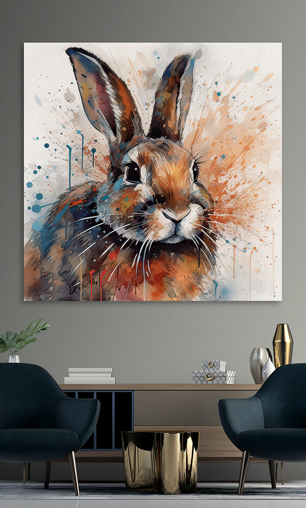 Lapin avec éclaboussures de peinture Lapin avec éclaboussures de peinture
