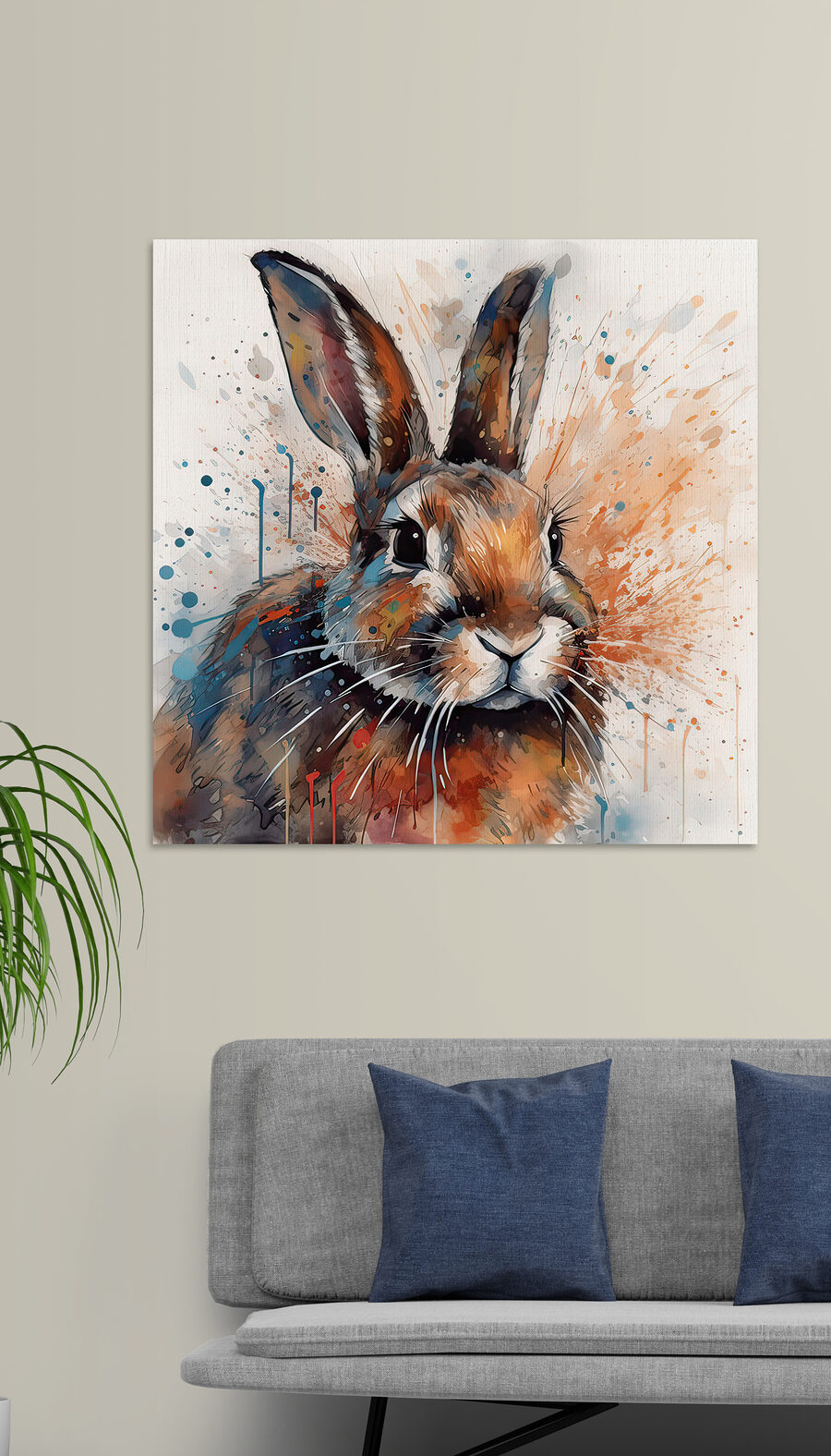 Lapin avec éclaboussures de peinture Lapin avec éclaboussures de peinture