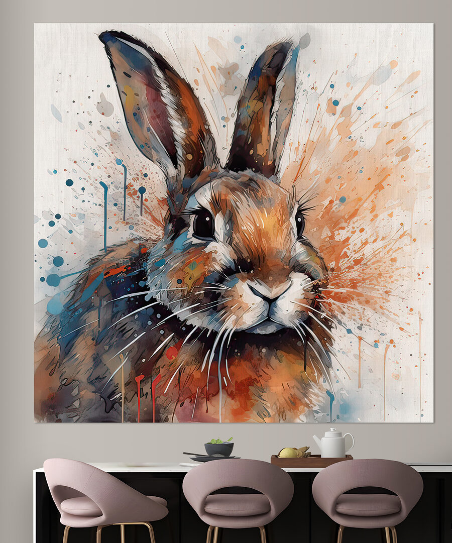 Lapin avec éclaboussures de peinture Lapin avec éclaboussures de peinture