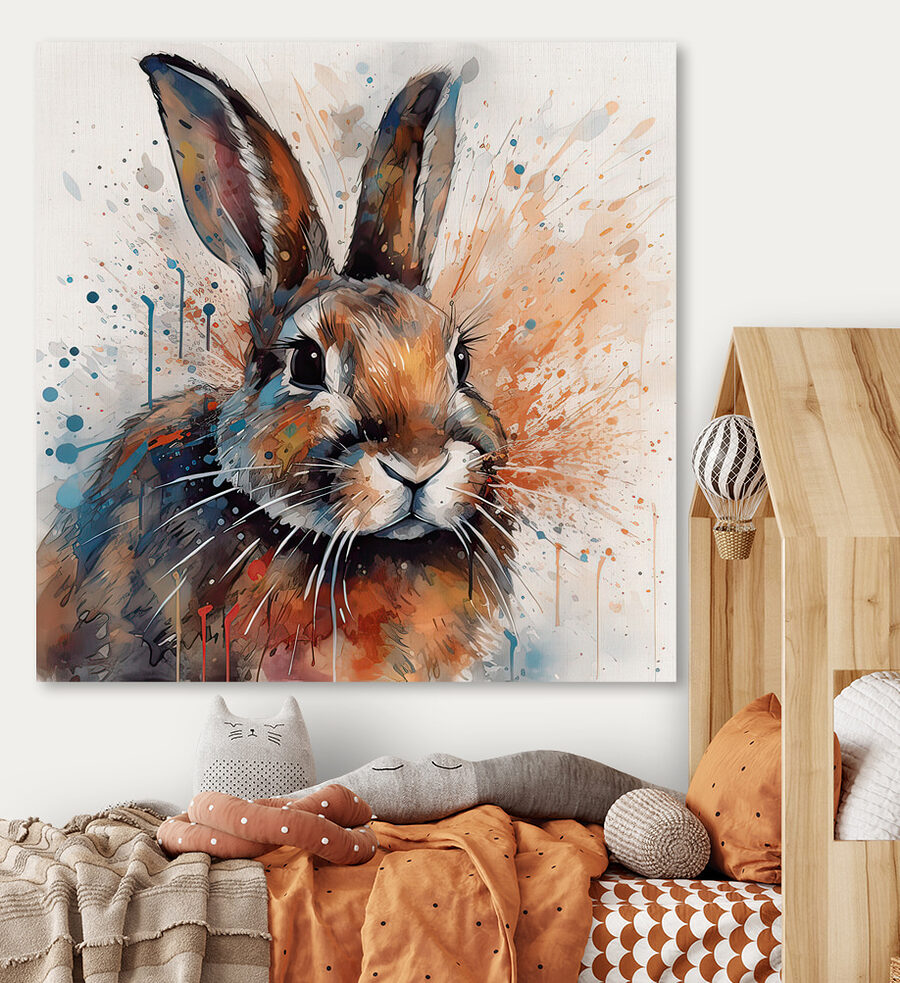 Lapin avec éclaboussures de peinture Lapin avec éclaboussures de peinture