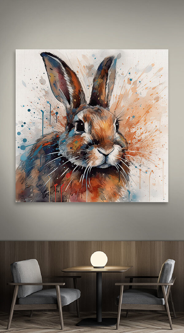 Lapin avec éclaboussures de peinture Lapin avec éclaboussures de peinture