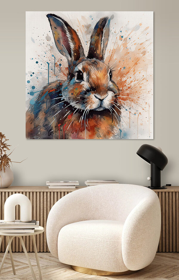 Lapin avec éclaboussures de peinture Lapin avec éclaboussures de peinture