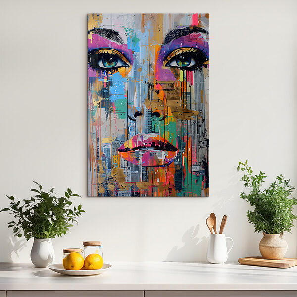 Painting of a woman's face Painting of a woman's face