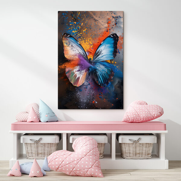 Papillon avec poudre colorée Papillon avec poudre colorée