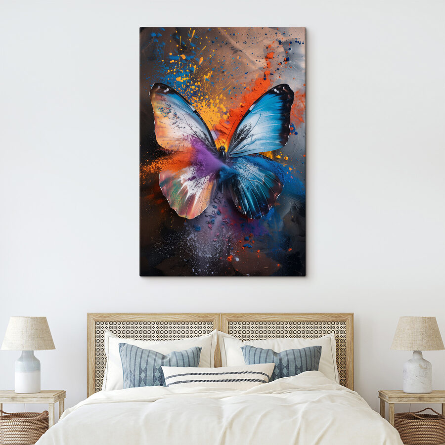 Papillon avec poudre colorée Papillon avec poudre colorée