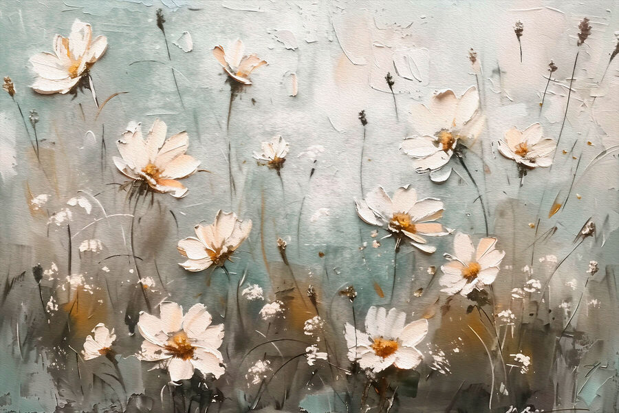 Peinture de fleurs sur un mur