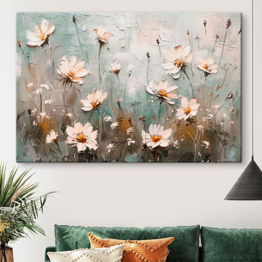 Peinture de fleurs sur un mur