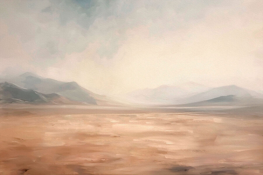 Paysage avec montagnes et brouillard Paysage avec montagnes et brouillard