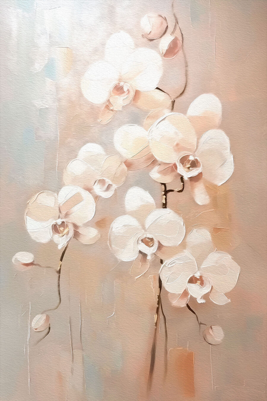 Peinture de fleurs blanches