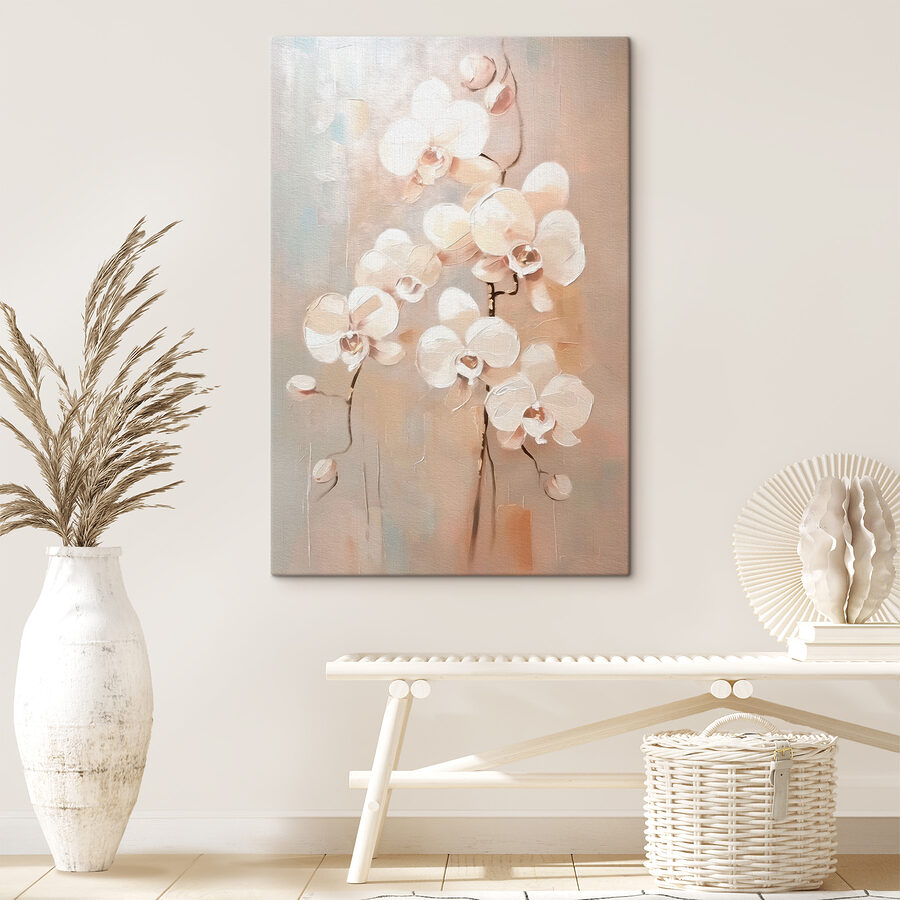 Peinture de fleurs blanches