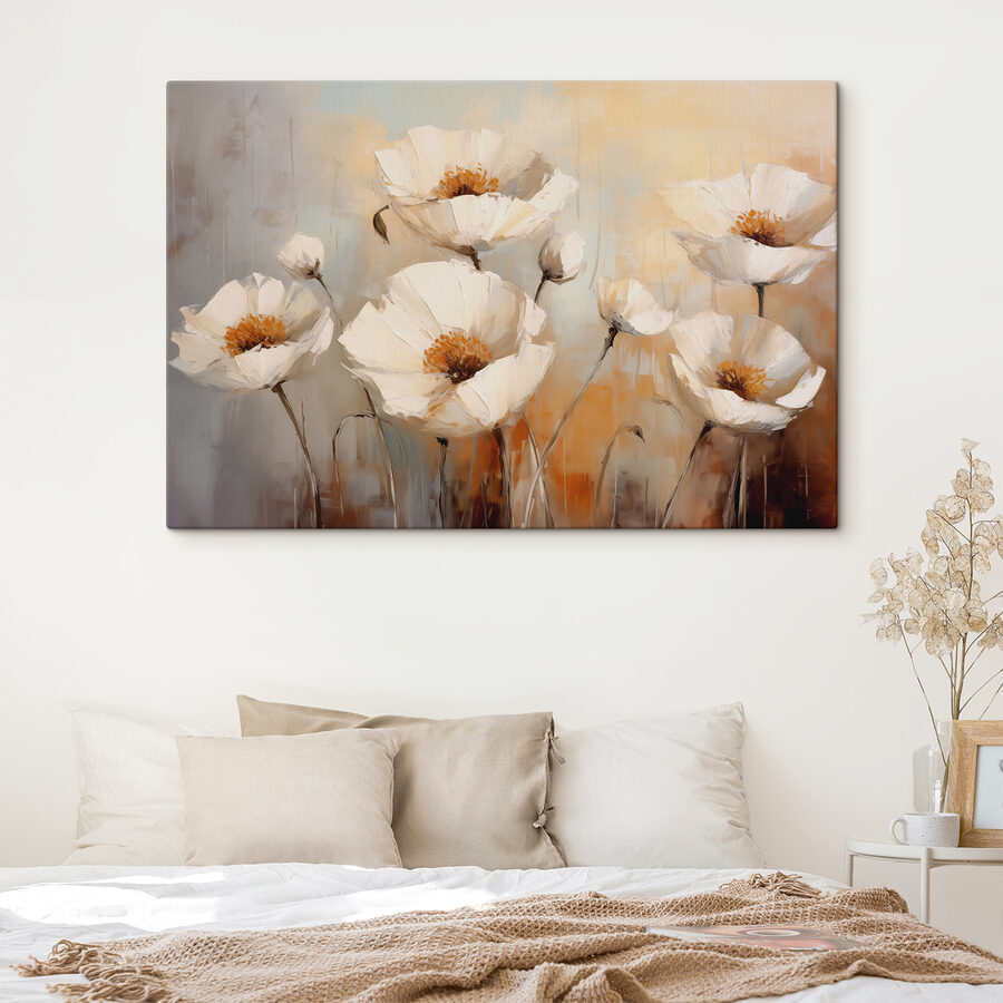 Peinture de fleurs blanches
