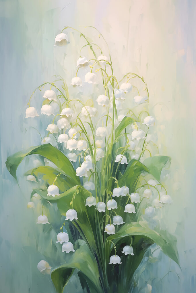 Painting of a bunch of white flowers