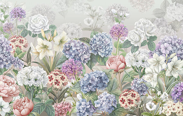 Groupe de fleurs sur fond blanc Groupe de fleurs sur fond blanc