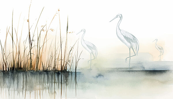Dessin d'oiseaux sur l'eau Dessin d'oiseaux sur l'eau
