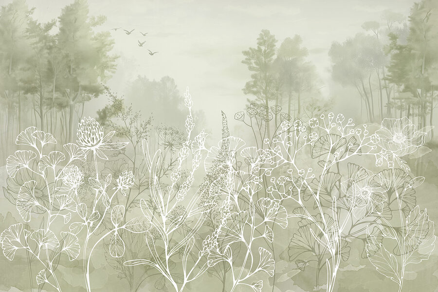 Dessin de plantes et d'arbres