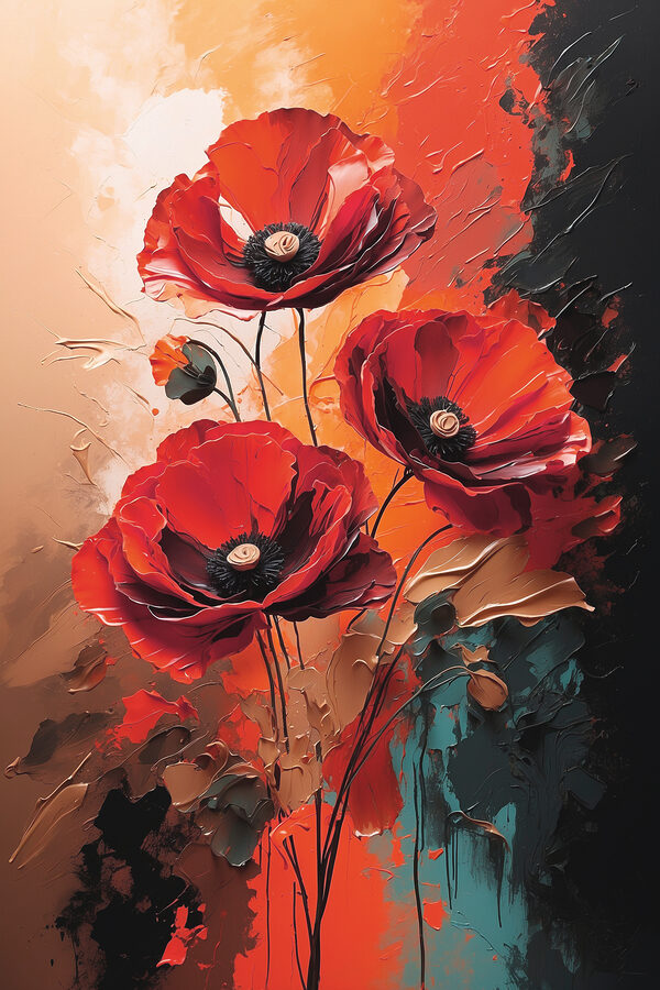 Peinture de fleurs rouges Peinture de fleurs rouges
