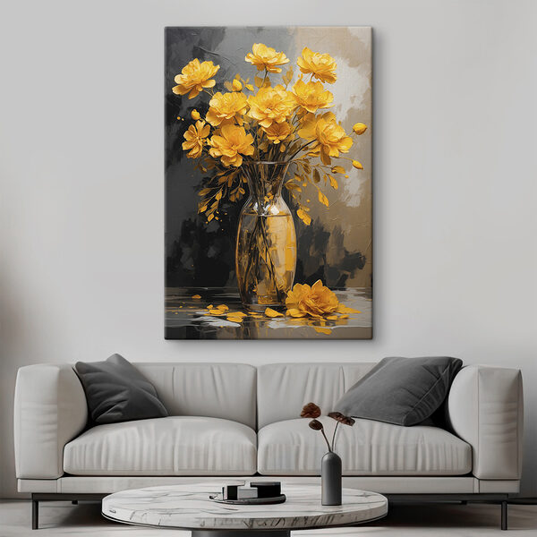 Vase avec fleurs jaunes Vase avec fleurs jaunes