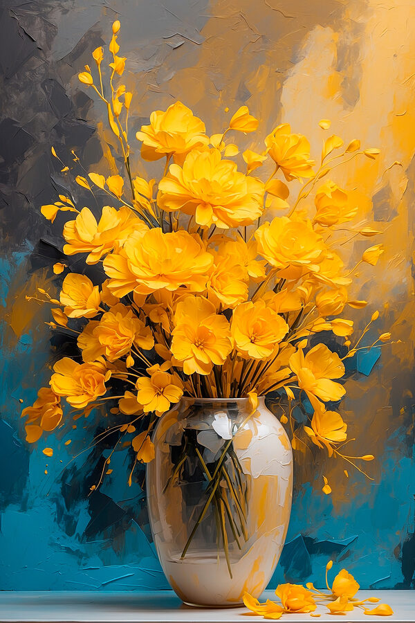Vase avec fleurs jaunes Vase avec fleurs jaunes