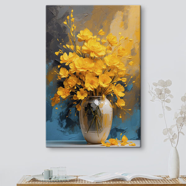 Vase avec fleurs jaunes Vase avec fleurs jaunes
