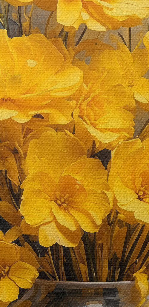 Vase with yellow flowers Vase with yellow flowers