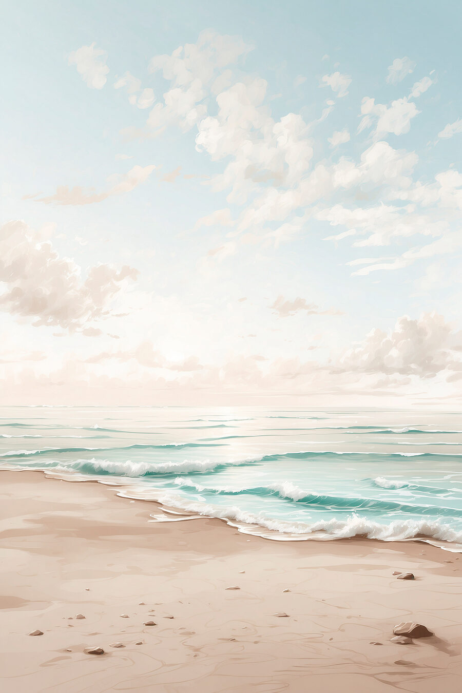Plage avec vagues et sable