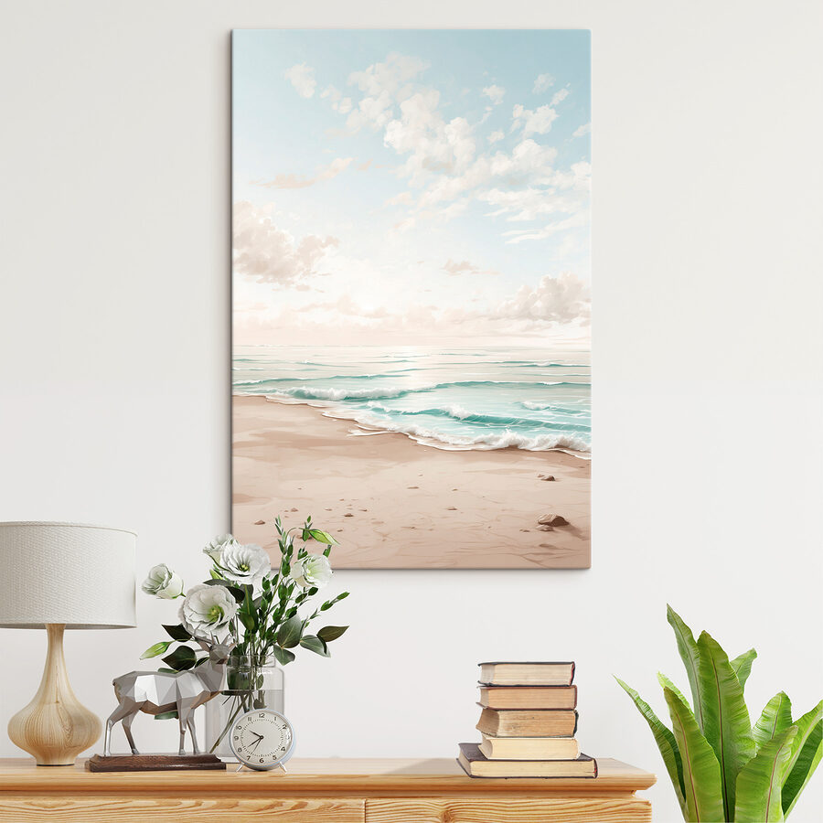 Plage avec vagues et sable