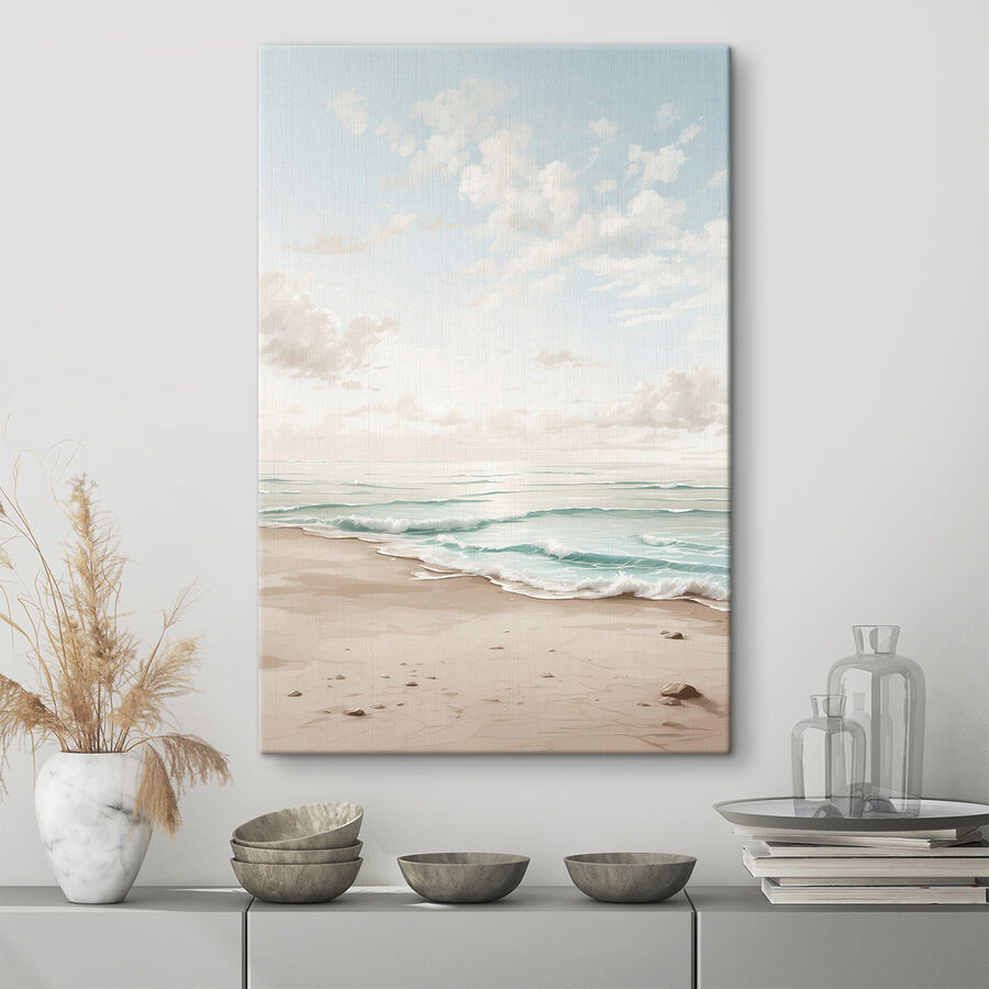 Plage avec vagues et sable