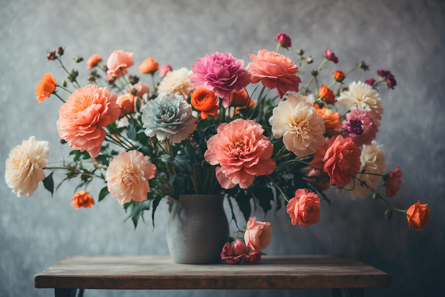Vase de fleurs sur une table
