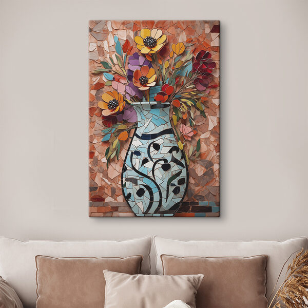 Mosaïque de fleurs dans un vase Mosaïque de fleurs dans un vase