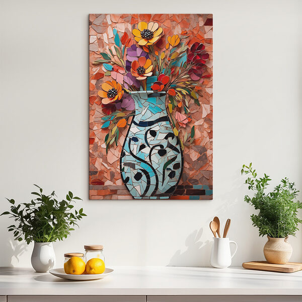 Mosaïque de fleurs dans un vase Mosaïque de fleurs dans un vase