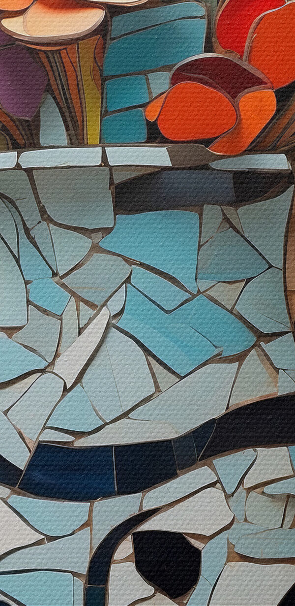 Mosaïque de fleurs dans un vase Mosaïque de fleurs dans un vase
