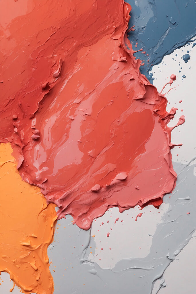 Colorful swirls of paint blend together