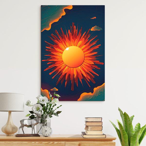 Soleil avec un soleil brillant dans le ciel Soleil avec un soleil brillant dans le ciel