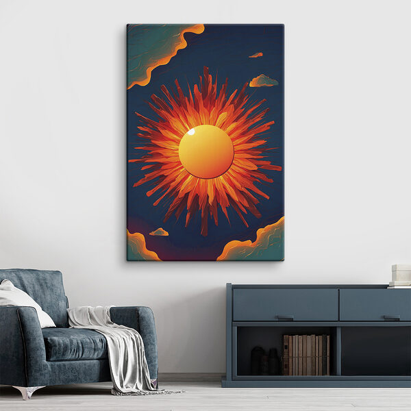 Soleil avec un soleil brillant dans le ciel Soleil avec un soleil brillant dans le ciel